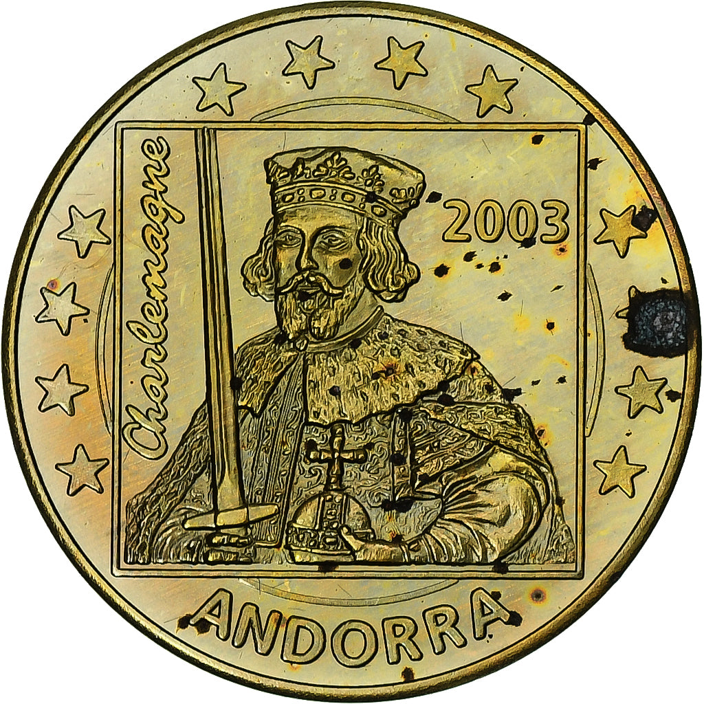 Andorra, 50 Euro Cent, Fantasy euro patterns, Essai-Trial, Proof, 2003, Brass