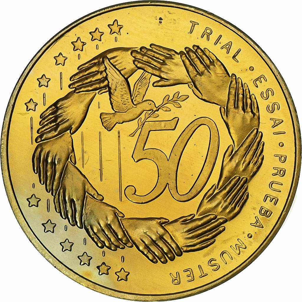 Andorra, 50 Euro Cent, Fantasy euro patterns, Essai-Trial, Proof, 2003, Brass