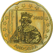 Andorra, 20 Euro Cent, Fantasy euro patterns, Essai-Trial, Proof, 2003, Brass