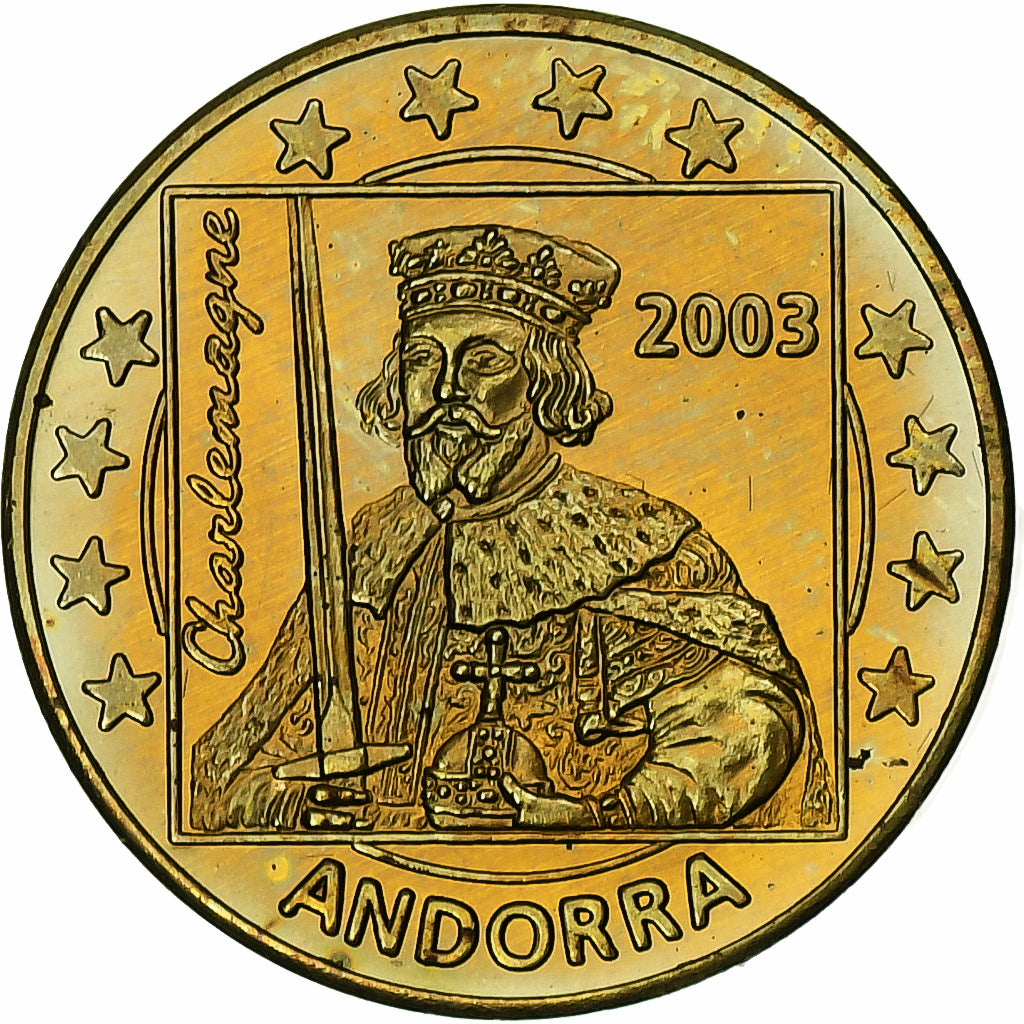 Andorra, 10 Euro Cent, Fantasy euro patterns, Essai-Trial, Proof, 2003, Brass