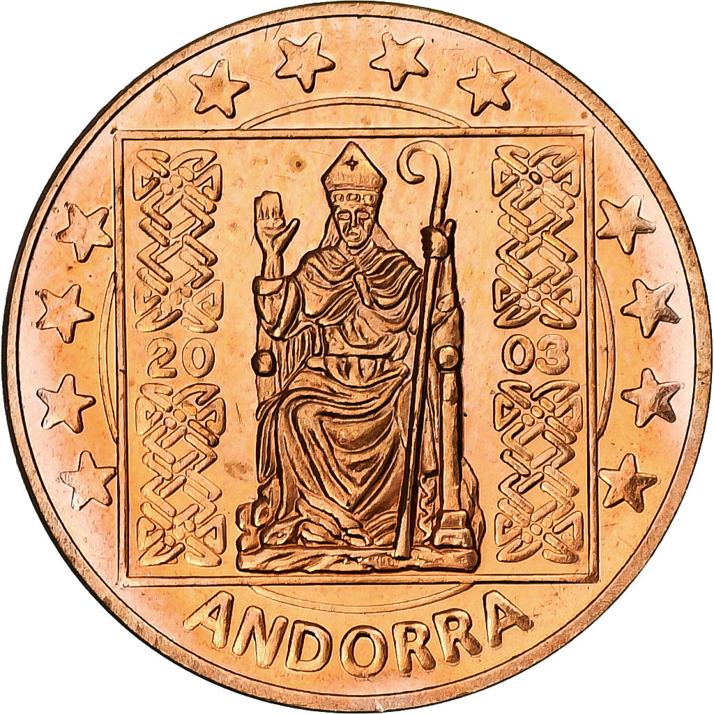 Andorra, 5 Euro Cent, Fantasy euro patterns, Essai-Trial, Proof, 2003, Copper