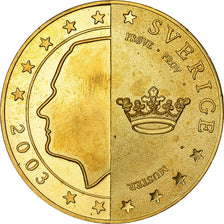 Schweden, 5 Euro, Fantasy euro patterns, Essai-Trial, PP, 2003, Messing, STGL