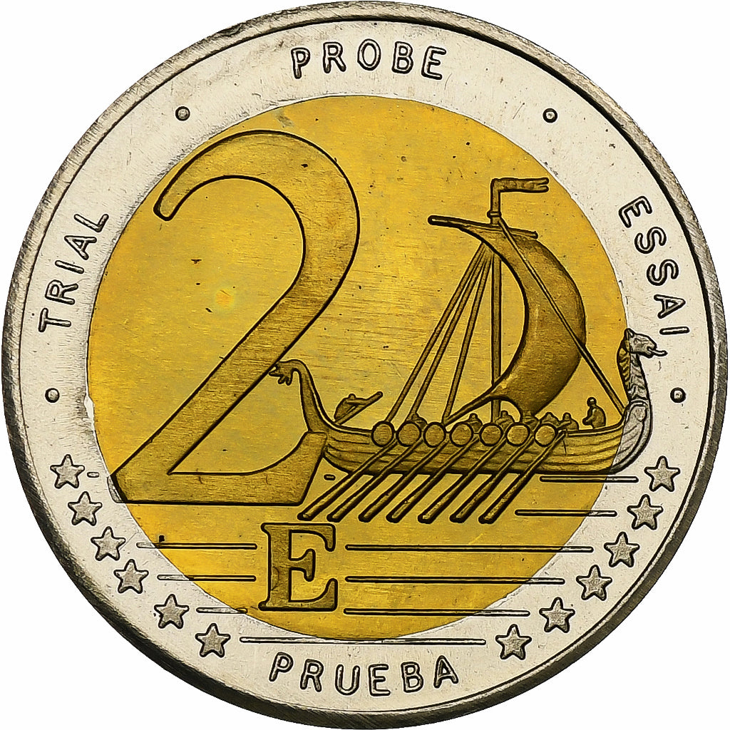 Suécia, 2 Euro, Fantasy euro patterns, Essai-Trial, Proof, 2003, Bimetálico