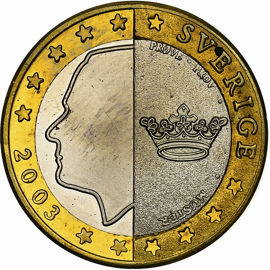 Suécia, Euro, Fantasy euro patterns, Essai-Trial, Proof, 2003, Bimetálico