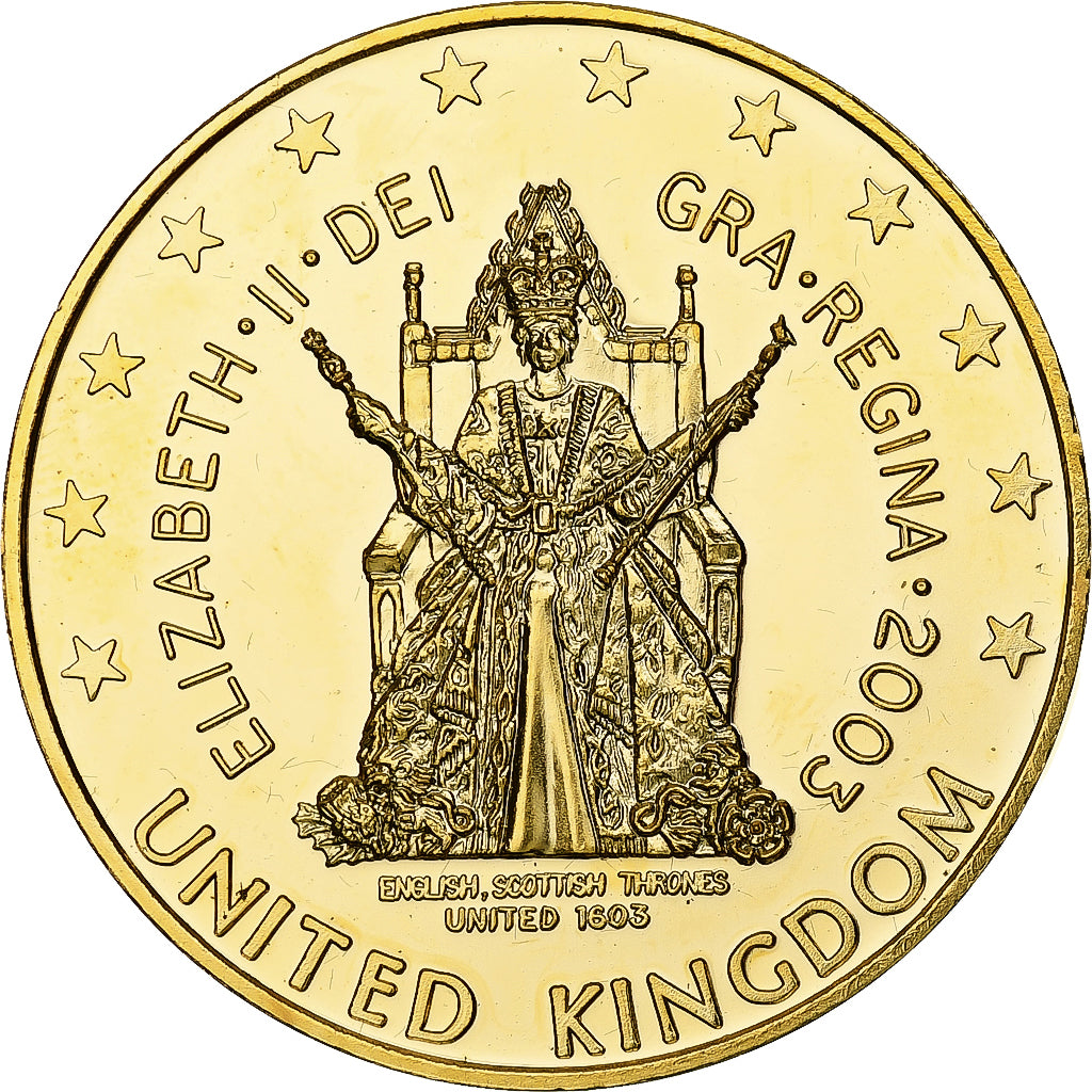 Reino Unido, 5 Euro, Fantasy euro patterns, Essai-Trial, Prueba, 2003, Latón