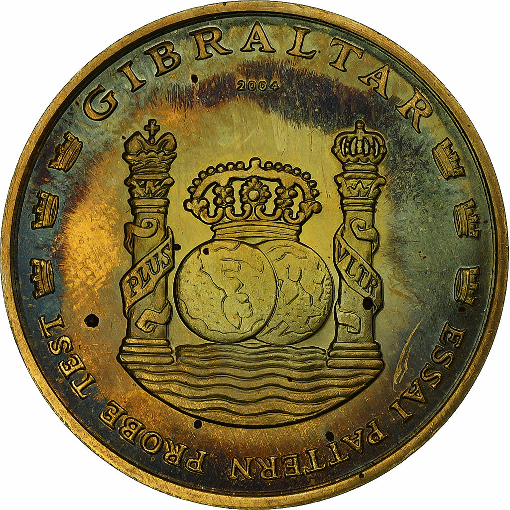 Gibraltar, 5 Euro, Fantasy euro patterns, Essai-Trial, Proof, 2004, Brass