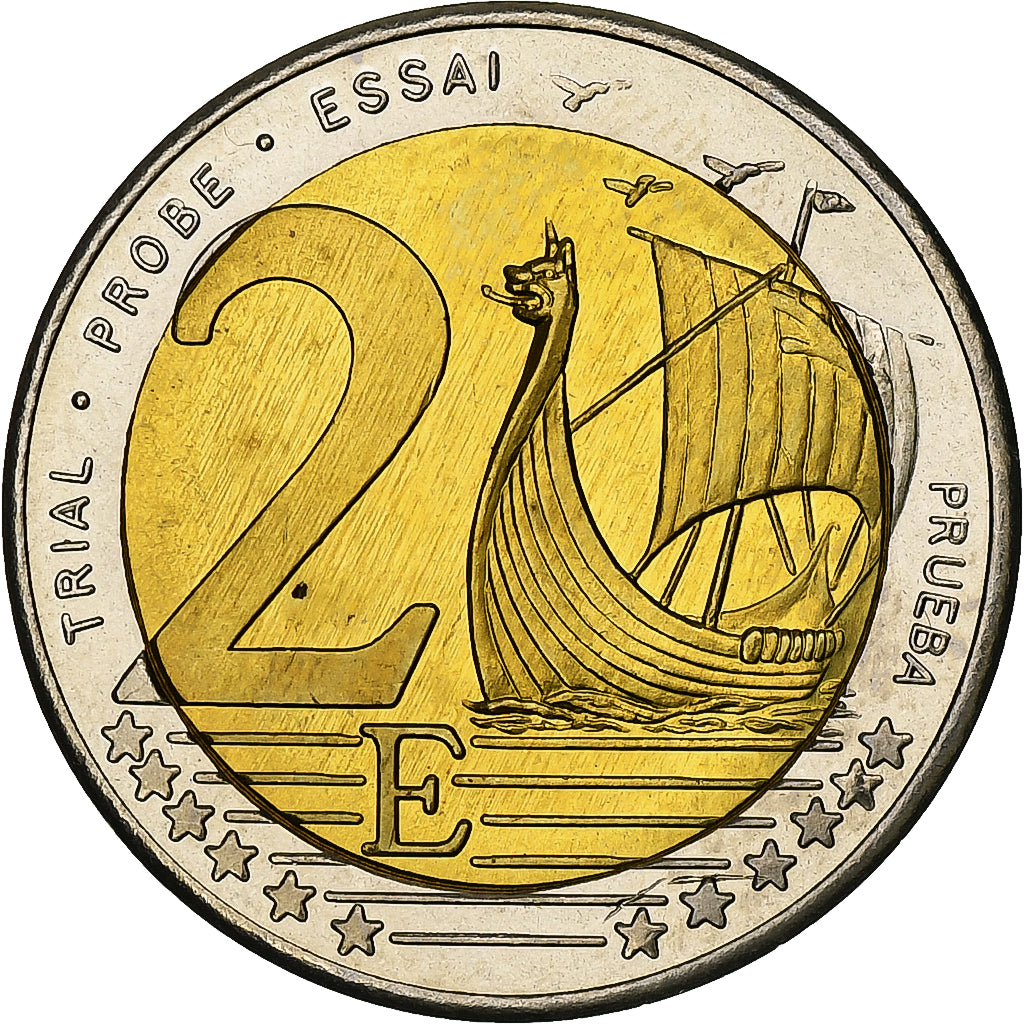 Dinamarca, 2 Euro, Fantasy euro patterns, Essai-Trial, Prueba, 2002