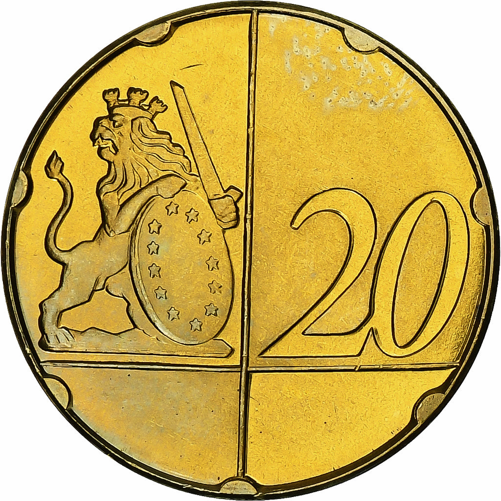 Sainte-Hélène, 20 Euro Cent, Fantasy euro patterns, Essai-Trial, BE, Laiton