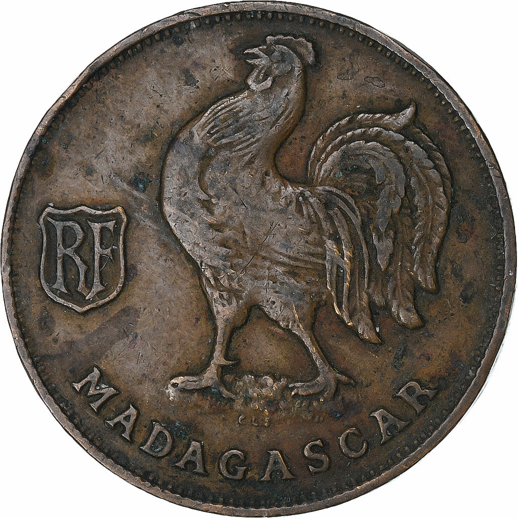 Madagascar, France libre, Franc, 1943, Pretoria, Bronze, TB+, KM:2