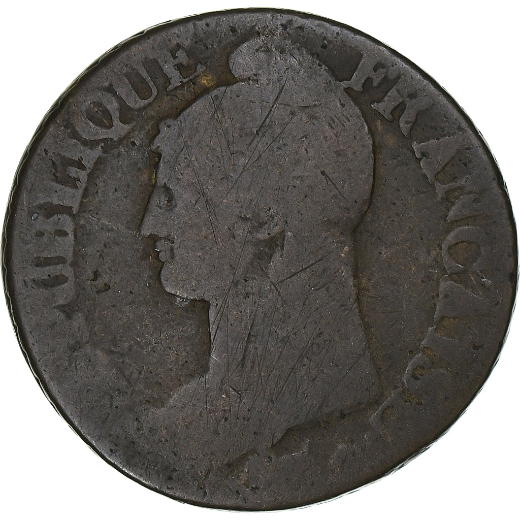 Francia, 5 Centimes, Dupré, AN 5, Orléans, Cobre, BC, Gadoury:126, KM:640