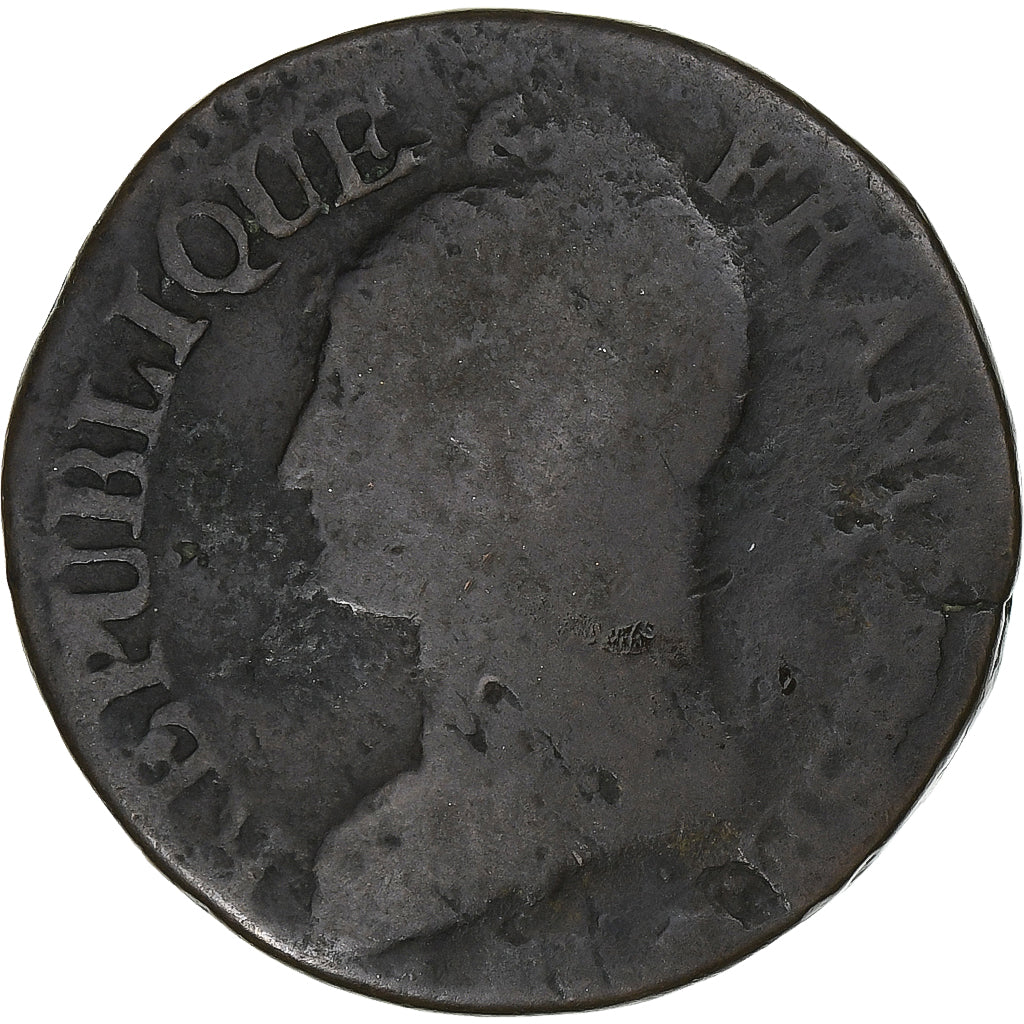 Francia, 5 Centimes, Dupré, AN 5, Rouen, Rame, MB, Gadoury:126, KM:640