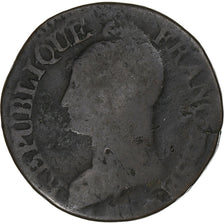 França, 5 Centimes, Dupré, AN 5, Rouen, Cobre, VF(20-25), Gadoury:126, KM:640