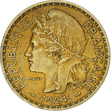Togo, 2 Francs, 1924, Paris, Aluminium-Brąz, AU(50-53), Lecompte:14, KM:3