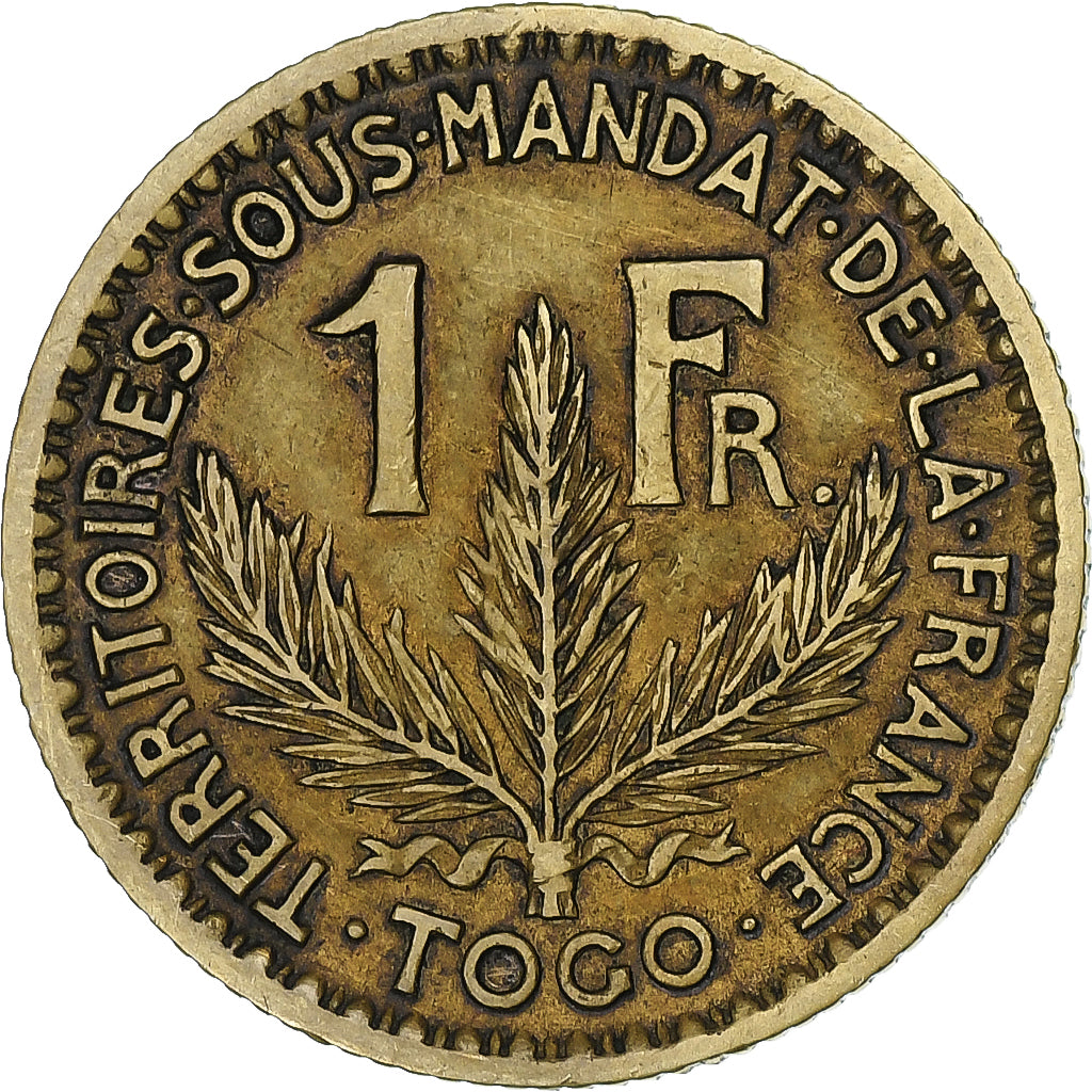 Togo, Franc, 1925, Paris, Aluminio - bronce, MBC, Lecompte:12, KM:2