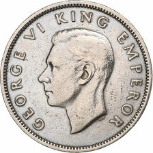 Nowa Zelandia, George VI, Florin, 1947, London, Miedź-Nikiel, VF(30-35)