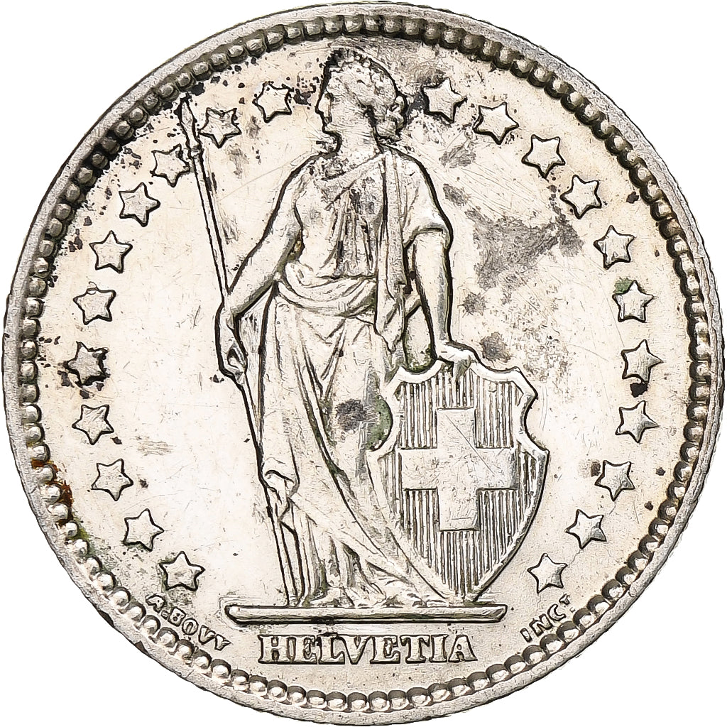 Switzerland, Franc, Helvetia, 1914, Bern, Silver, EF(40-45), KM:24