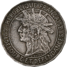 Guadeloupe, Franc, 1921, Paris, Copper-nickel, EF(40-45), KM:46