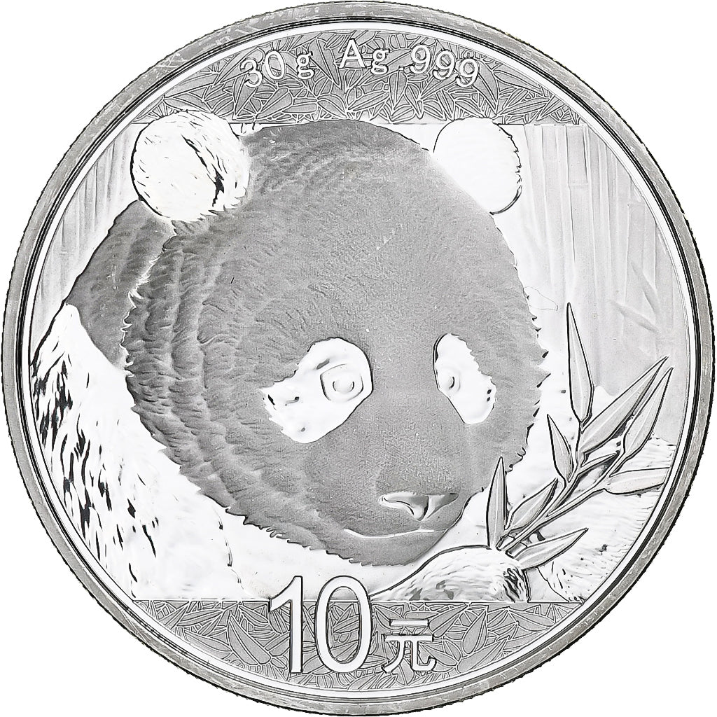 Chine, 10 Yüan, 1 oz, Panda, Bullion, 2018, BE, Argent, SPL, KM:2410