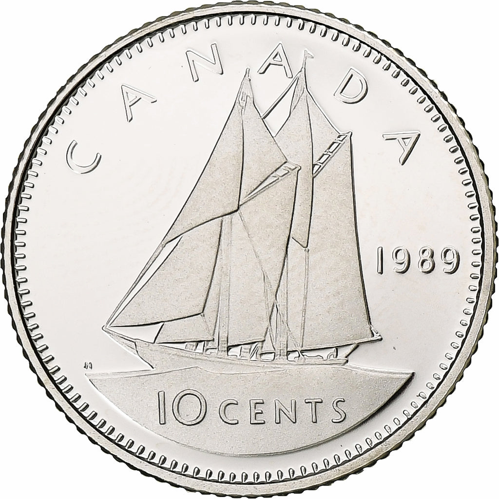 Canadá, Elizabeth II, 10 Cents, 1989, Ottawa, Prueba, Níquel, FDC, KM:77