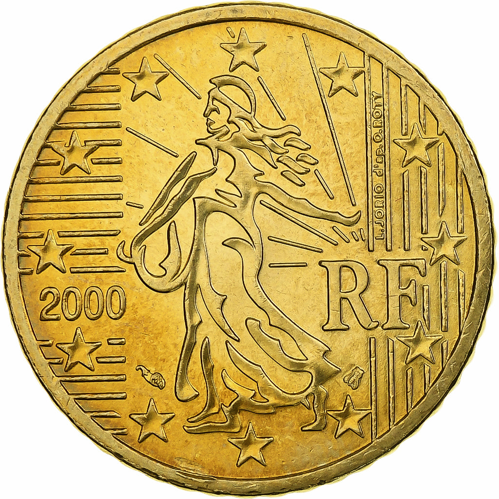 Francja, 50 Centimes, 2000, Pessac, Nordic gold, MS(63), KM:1287
