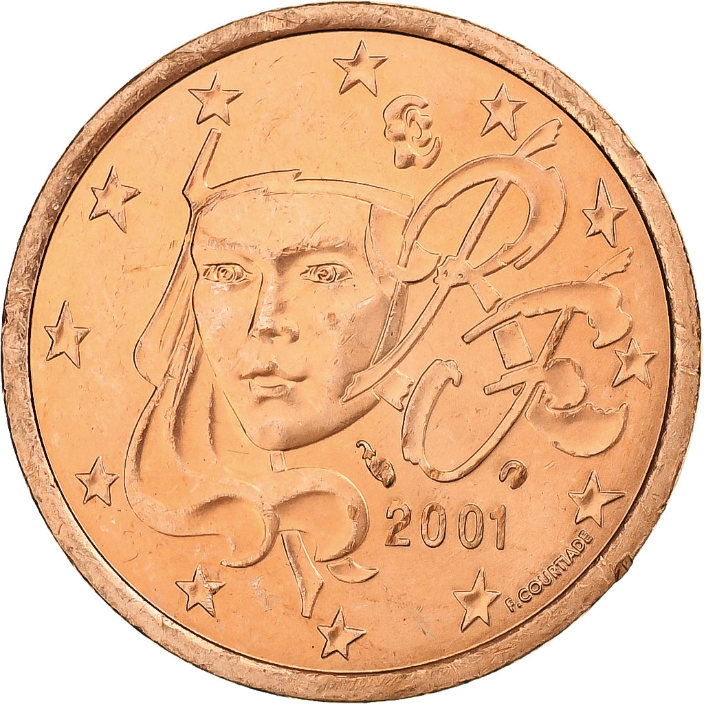 Francja, 5 Centimes, 2001, Pessac, Miedź platerowana stalą, MS(63), KM:1284