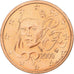France, 2 Centimes, 2000, Pessac, Copper Plated Steel, MS(63), KM:1283