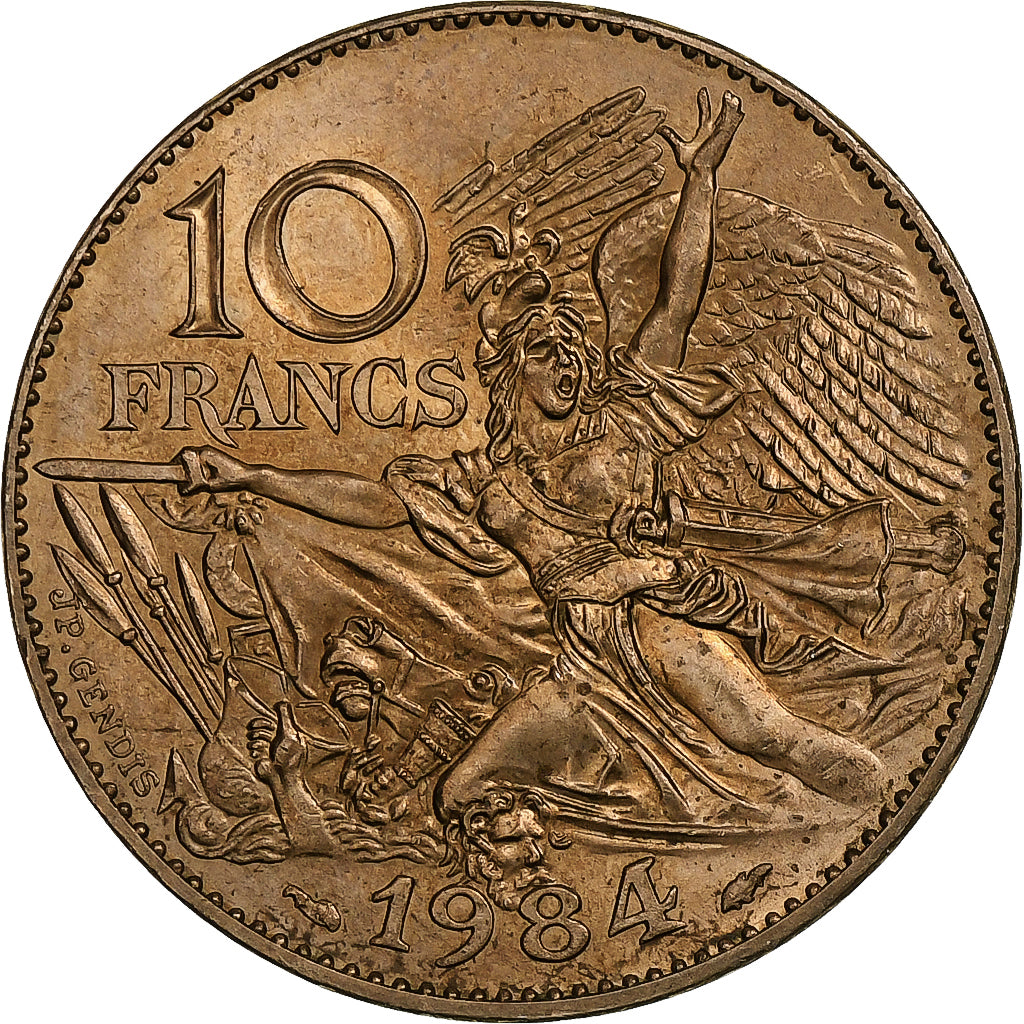 France, 10 Francs, François Rude, 1984, Pessac, Tranche B, Cupro-nickel