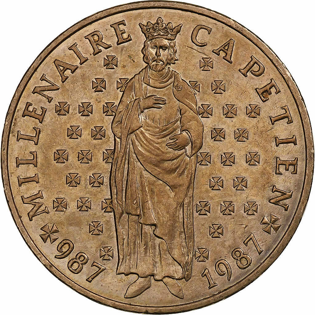 France, 10 Francs, Hugues Capet, 1987, Pessac, Copper-nickel Aluminium