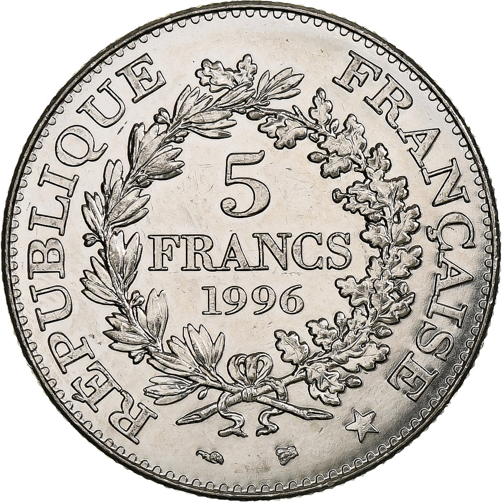 France, 5 Francs, Hercule, 1996, Pessac, Nickel Clad Copper-Nickel, AU(55-58)