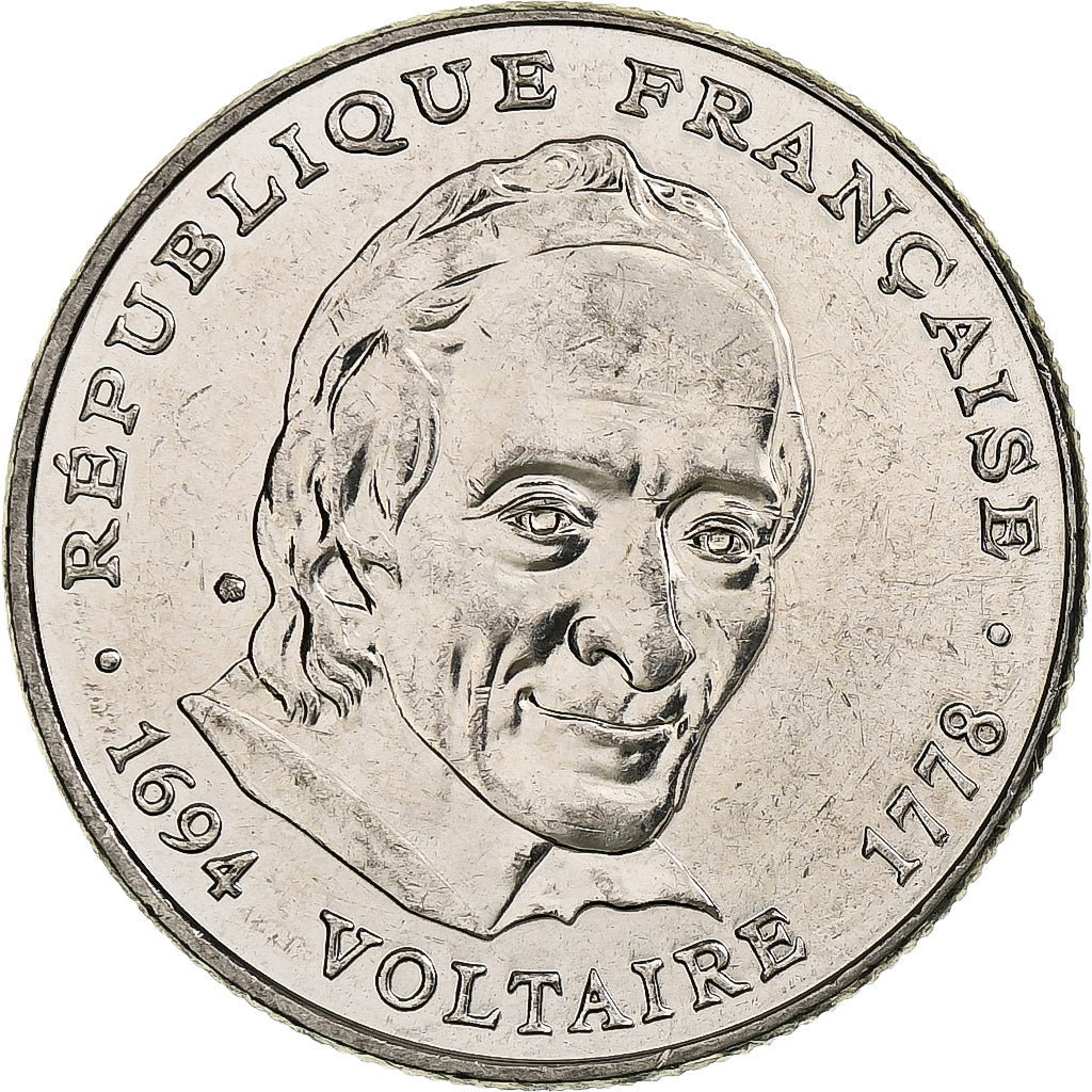 Francia, 5 Francs, Voltaire, 1994, Pessac, Níquel recubierto de cobre -