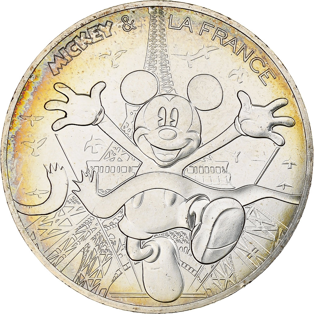 France, 10 Euro, Mickey (Tour Eiffel), 2018, Monnaie de Paris, Silver, MS(63)