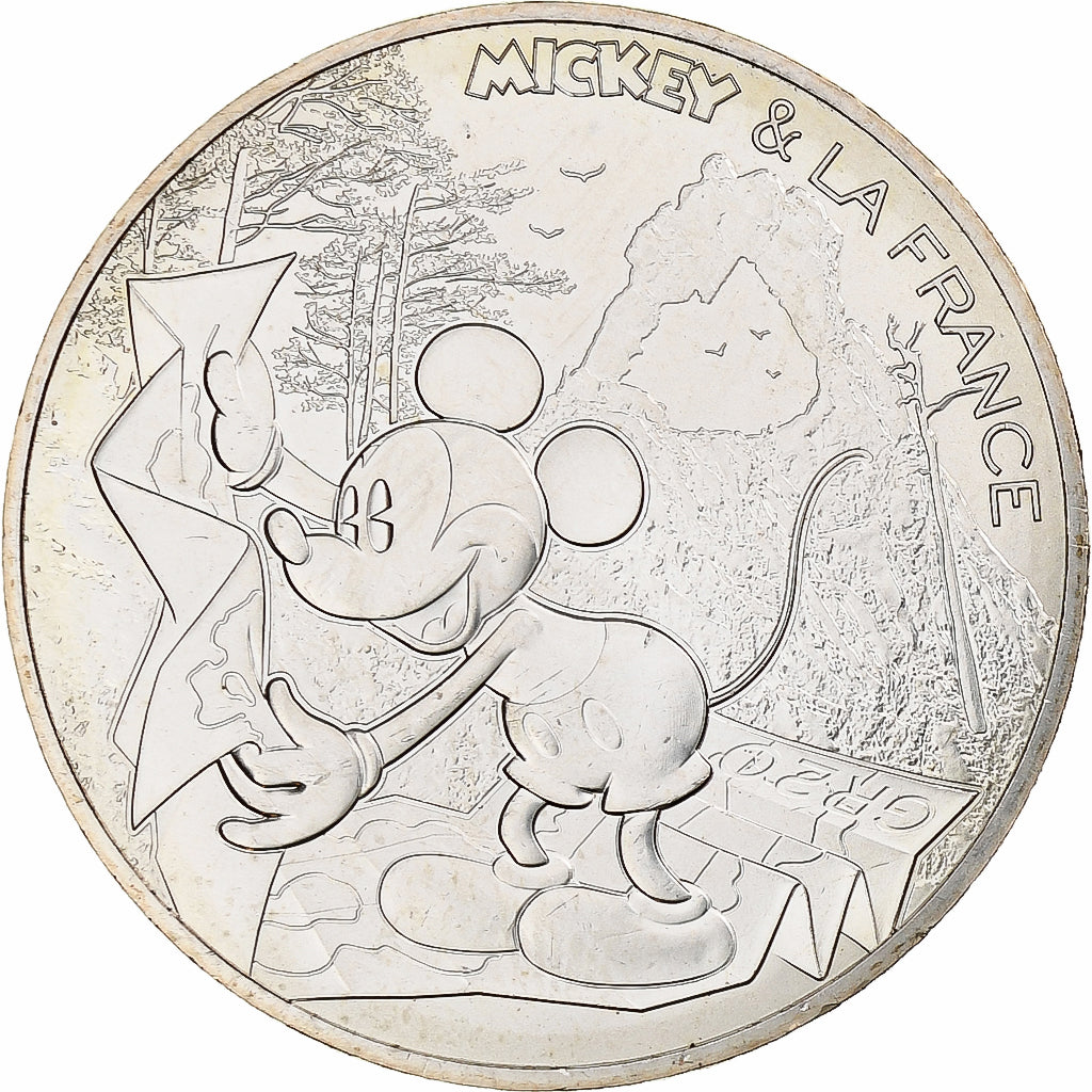França, 10 Euro, Mickey (Corse), 2018, Monnaie de Paris, Prata, MS(63)