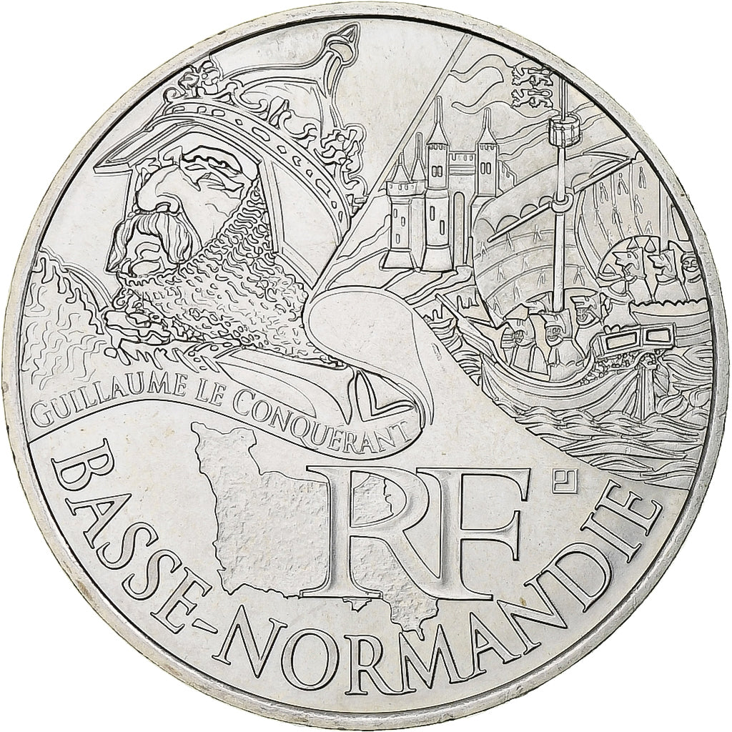 Francia, 10 Euro, Basse-Normandie, 2012, Monnaie de Paris, Argento, SPL