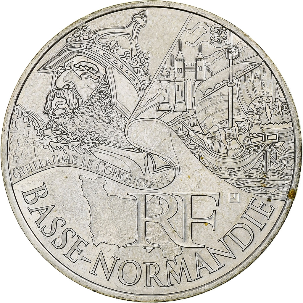 France, 10 Euro, Basse-Normandie, 2012, Monnaie de Paris, Silver, MS(60-62)
