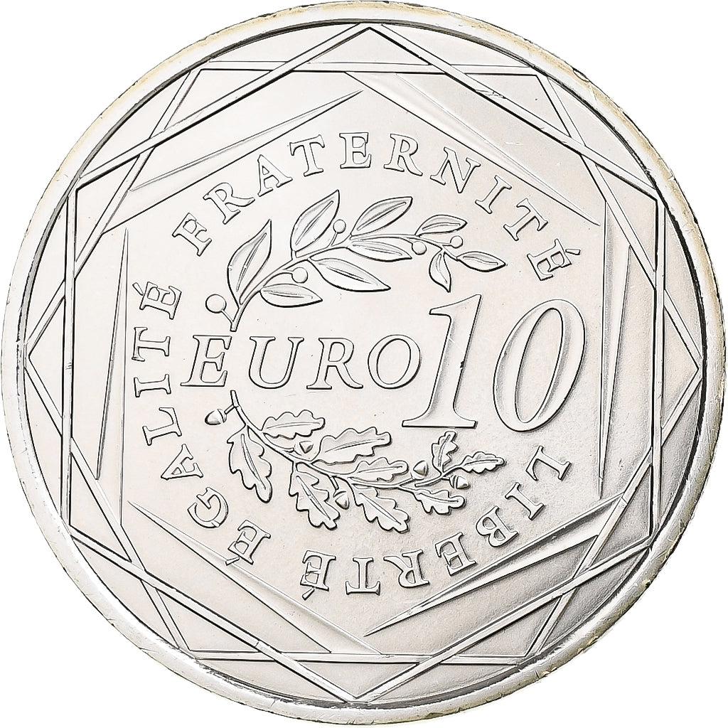 Francja, 10 Euro, Semeuse, 2009, Monnaie de Paris, Srebro, MS(65-70)