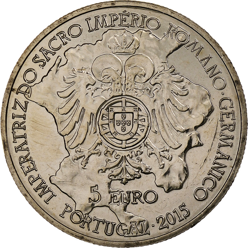 Portugal, 5 Euro, Isabel de Portugal, 2015, Lisbon, Silver, MS(63)