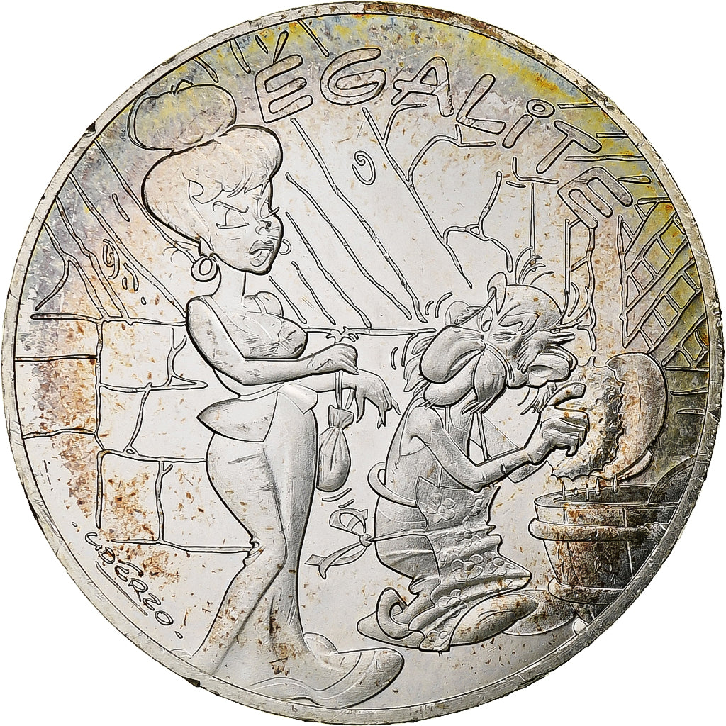 Francja, 10 Euro, Astérix - Égalité, 2015, Monnaie de Paris, Srebro, MS(63)