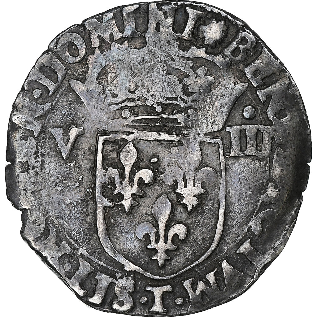 France, Henri III, 1/8 Ecu, 1586, Nantes, Silver, VF(30-35), Gadoury:485