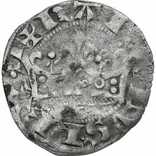 France, Charles IV, Double Parisis, Billon, EF(40-45), Duplessy:244c