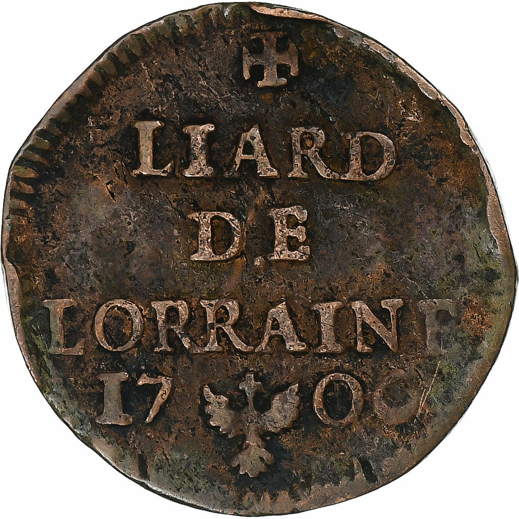 Duché de Lorraine, Léopold I, Liard de Lorraine, 1706, Nancy, Cuivre