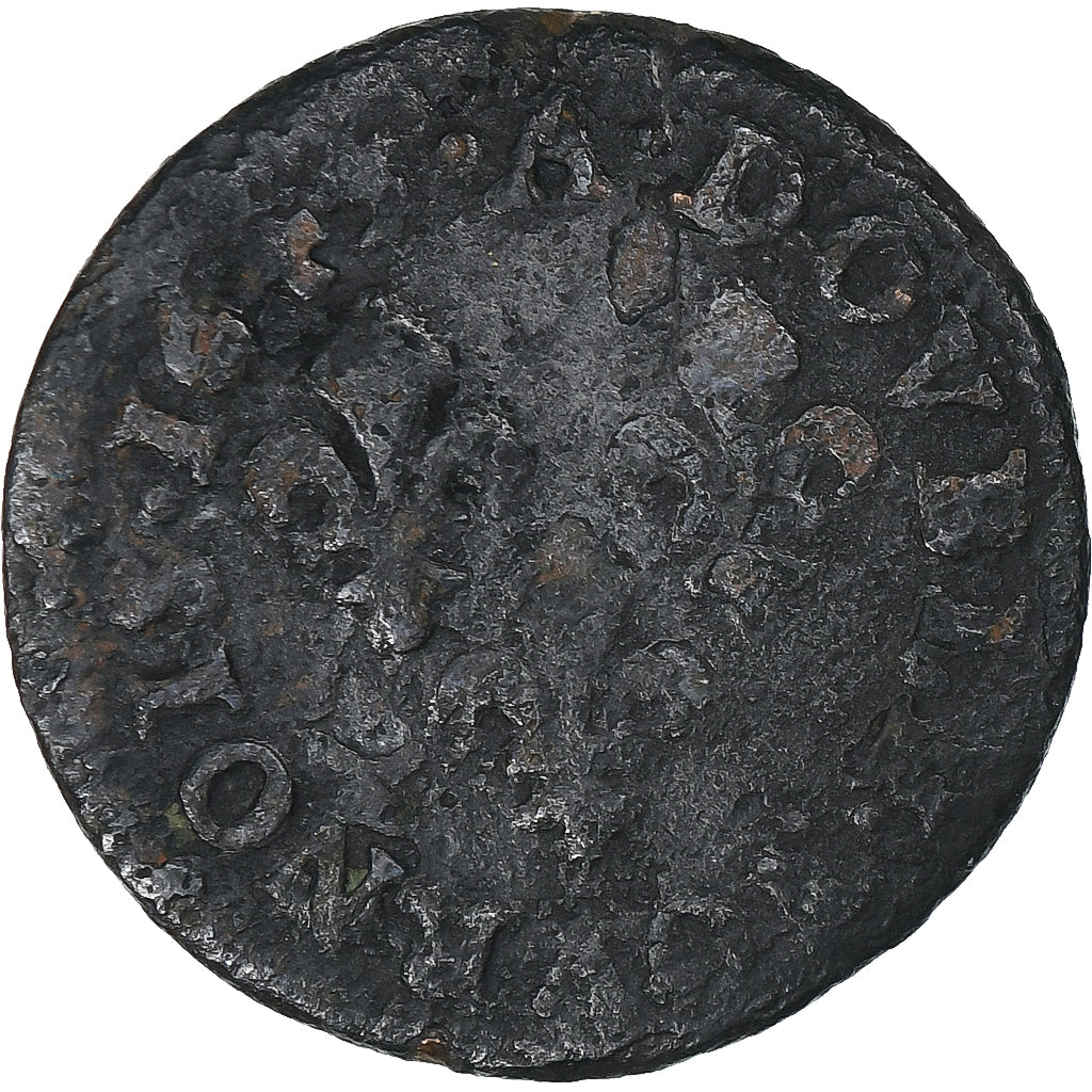 Frankrijk, Louis XIII, Double Tournois, 1643, Corbeil, Koper, FR, Gadoury:12