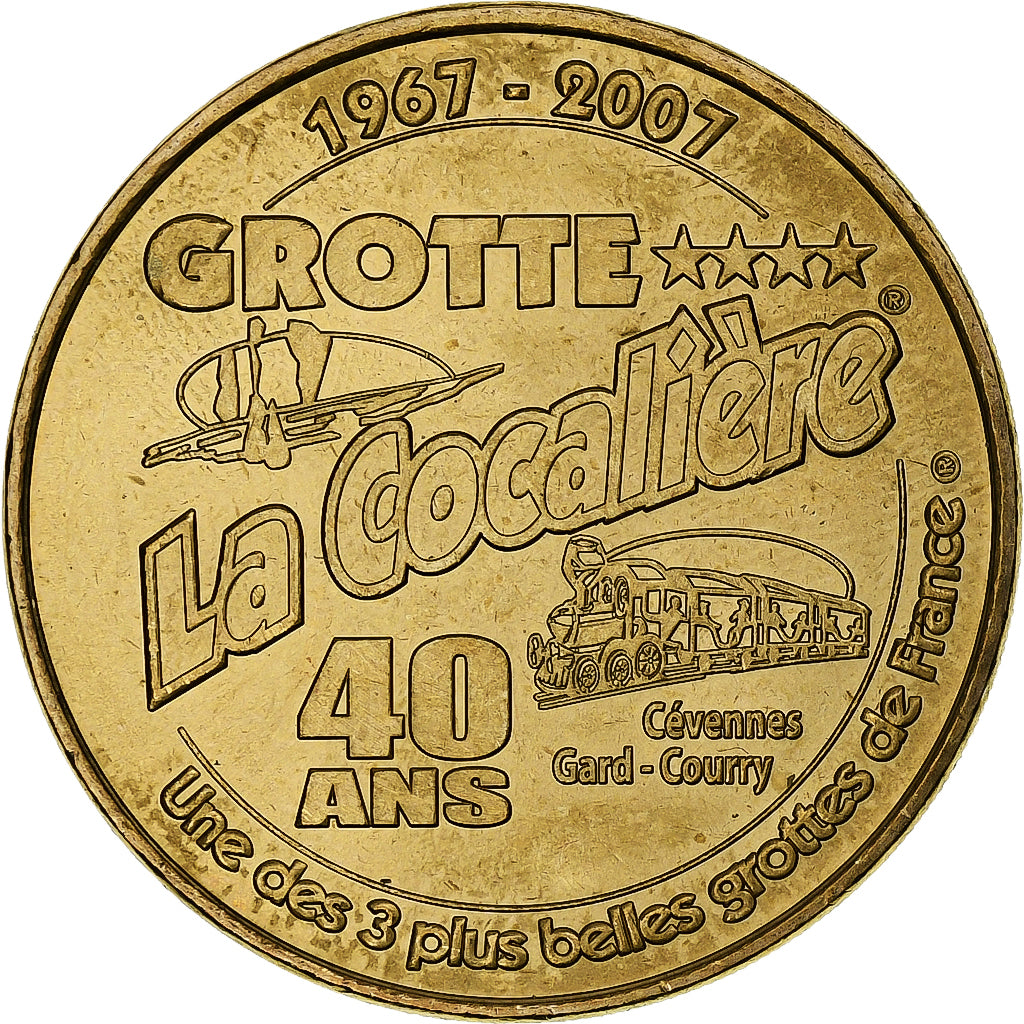 France, Tourist token, Grotte La Cocalière, 2007, MDP, Nordic gold, MS(60-62)