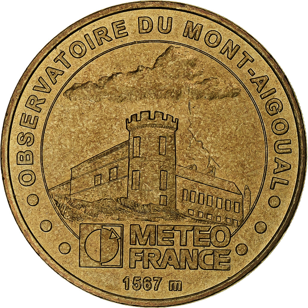 France, Tourist token, Observatoire du Mont-Aigoual, 2003, MDP, Nordic gold