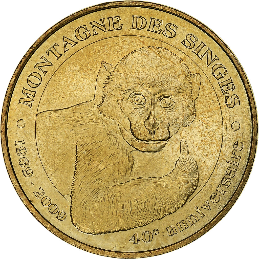 France, Tourist token, Montagne des singes, 2009, MDP, Nordic gold, AU(55-58)