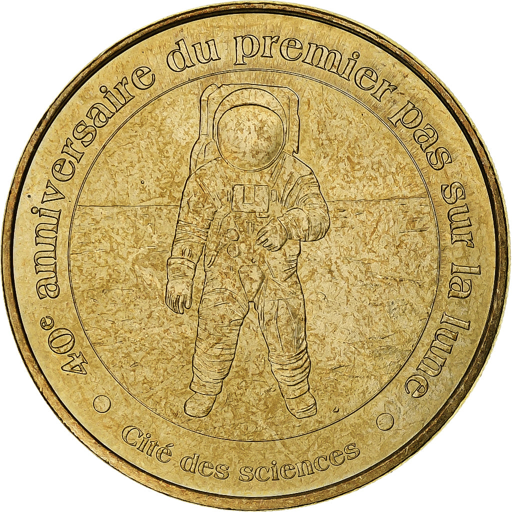 France, Tourist token, Le Premier Homme sur la Lune, 2009, MDP, Nordic gold