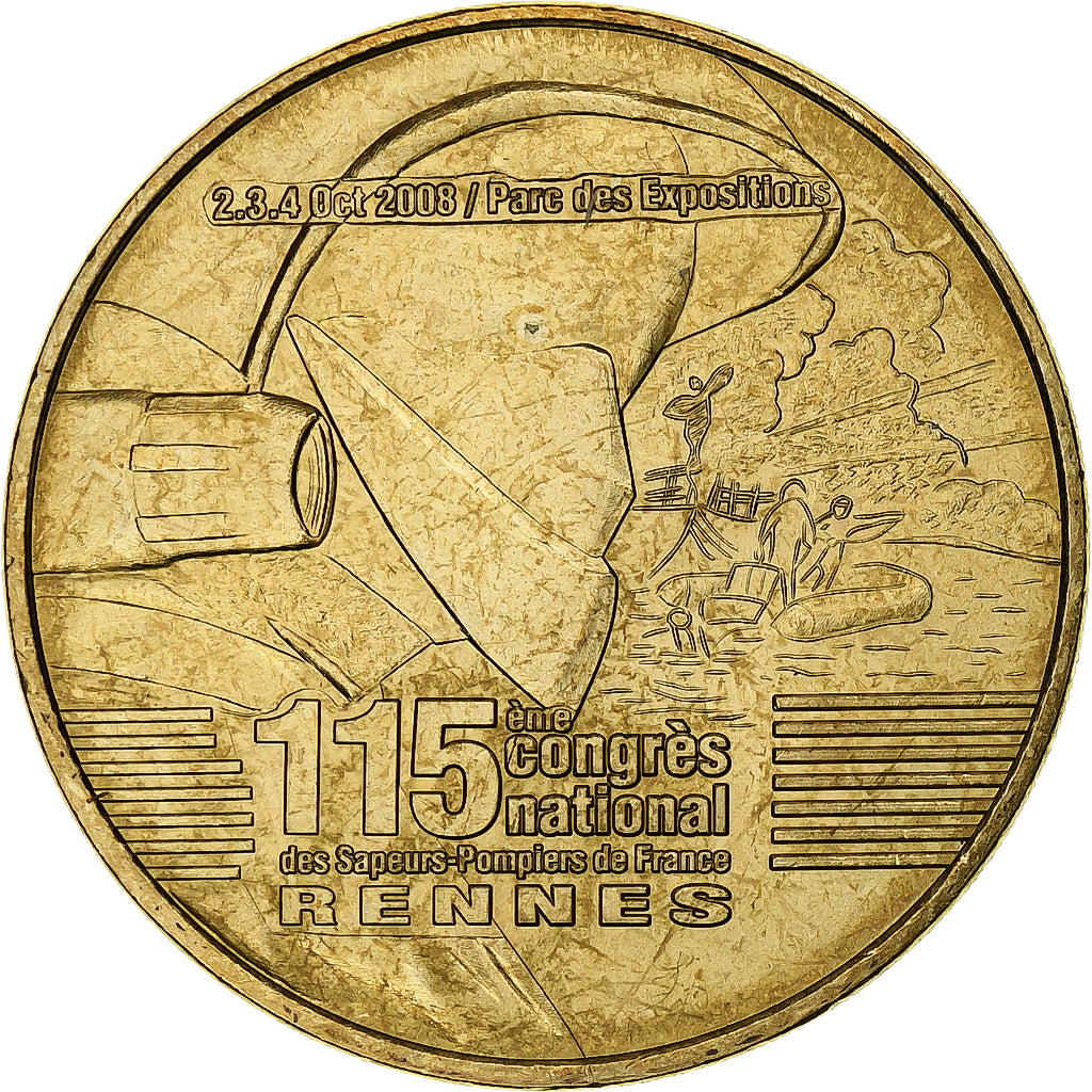 Francia, Tourist token, Congrès des sapeurs-pompiers, 2008, MDP, Nordic gold