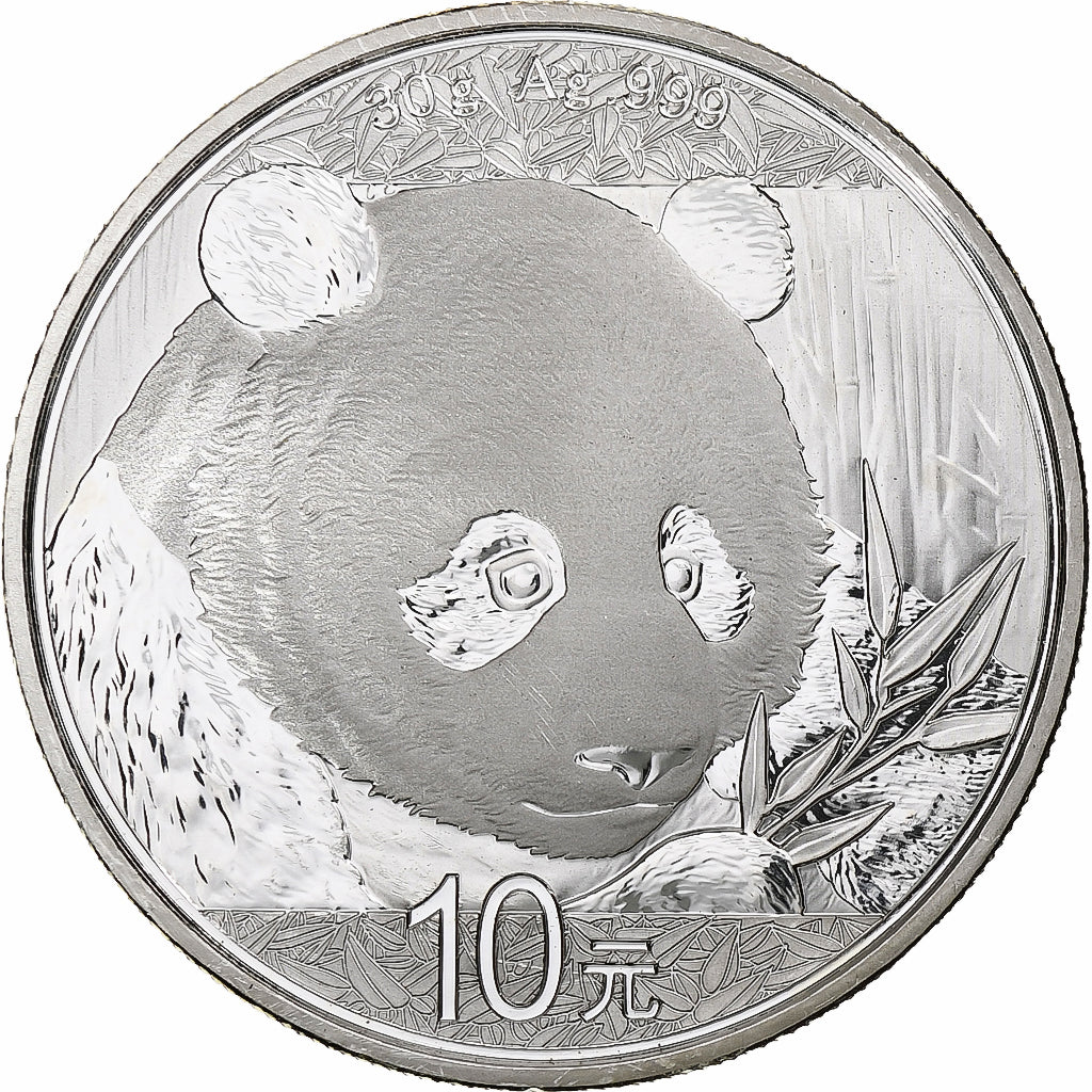 China, 10 Yüan, 1 oz, Panda, Bullion, 2018, PP, Silber, UNZ, KM:2410