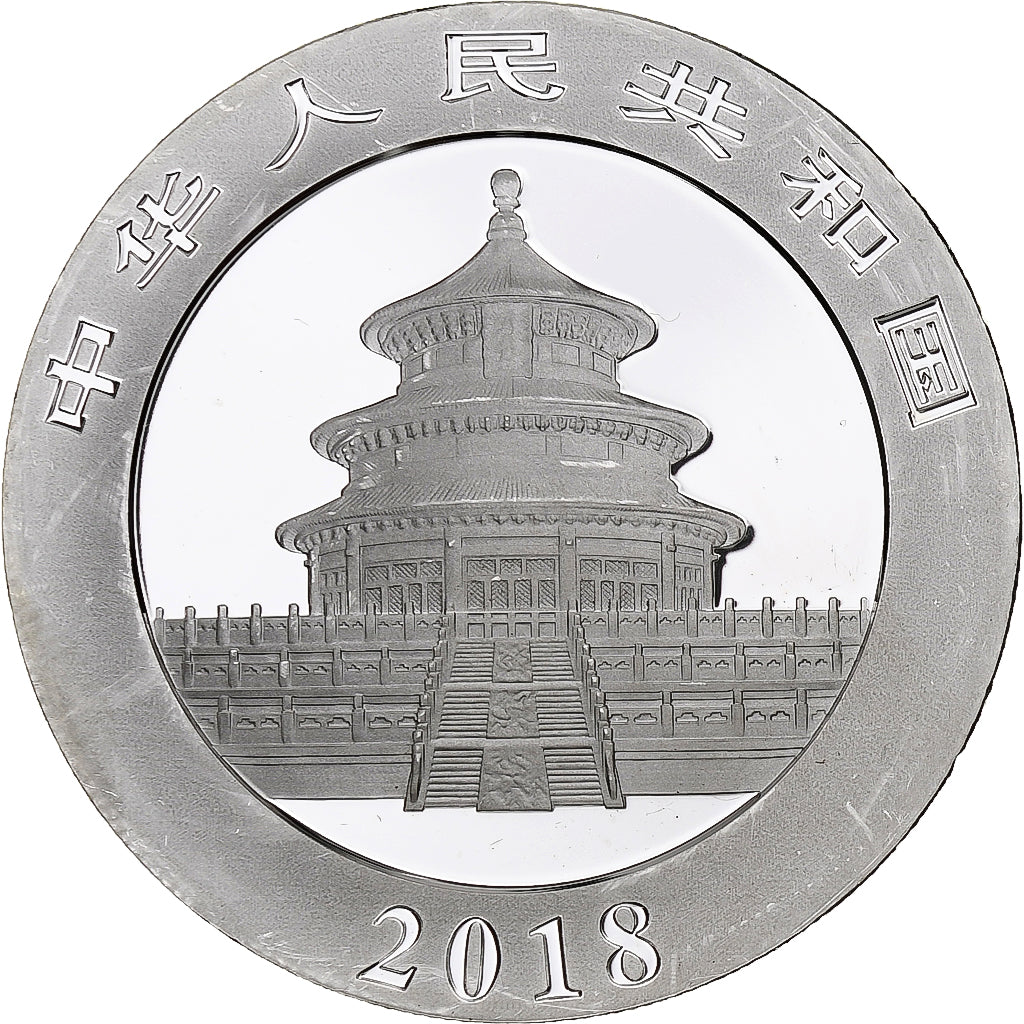 Chine, 10 Yüan, 1 oz, Panda, Bullion, 2018, BE, Argent, SPL, KM:2410