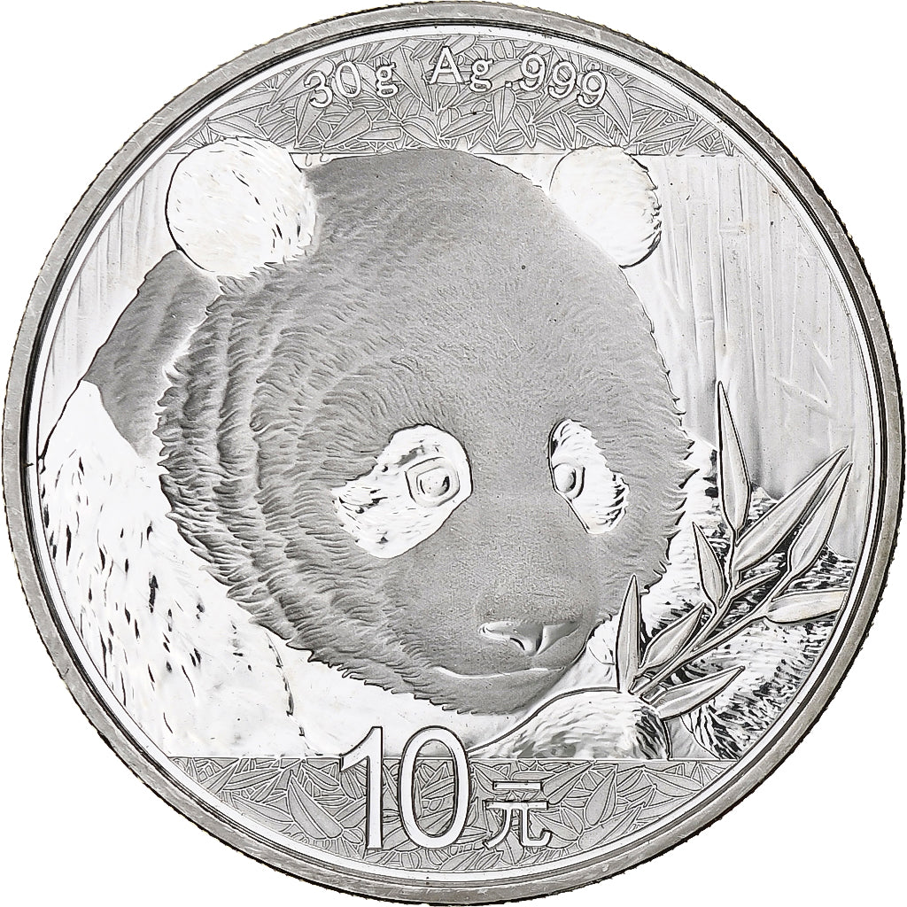 Chine, 10 Yüan, 1 oz, Panda, Bullion, 2018, BE, Argent, SPL, KM:2410