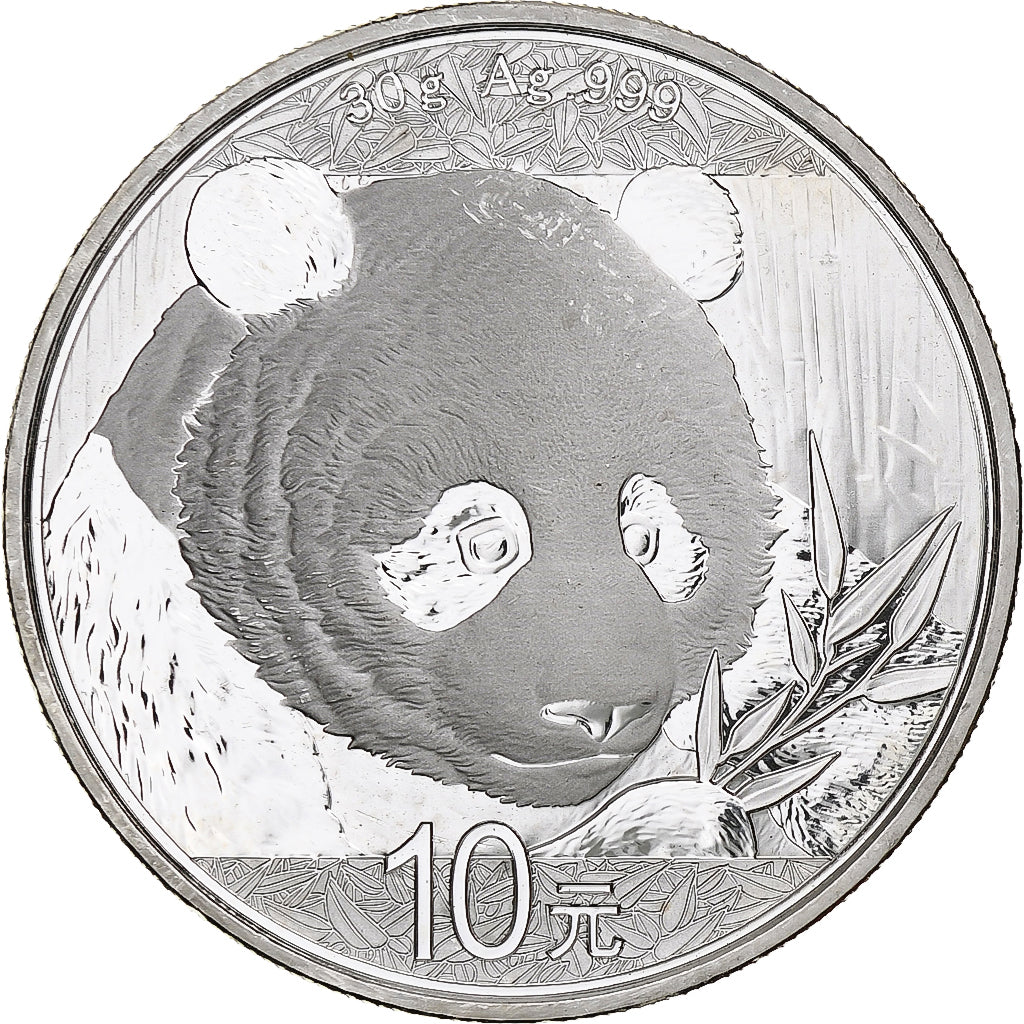 China, 10 Yüan, 1 oz, Panda, Bullion, 2018, Proof, Zilver, UNC-, KM:2410